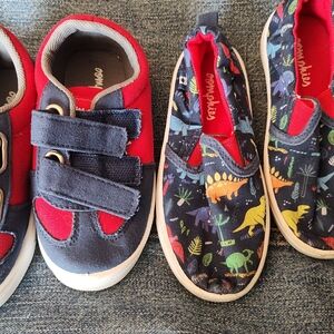 Cat & Jack Navy and Red Kids Sneakers with Dinosaur Print
